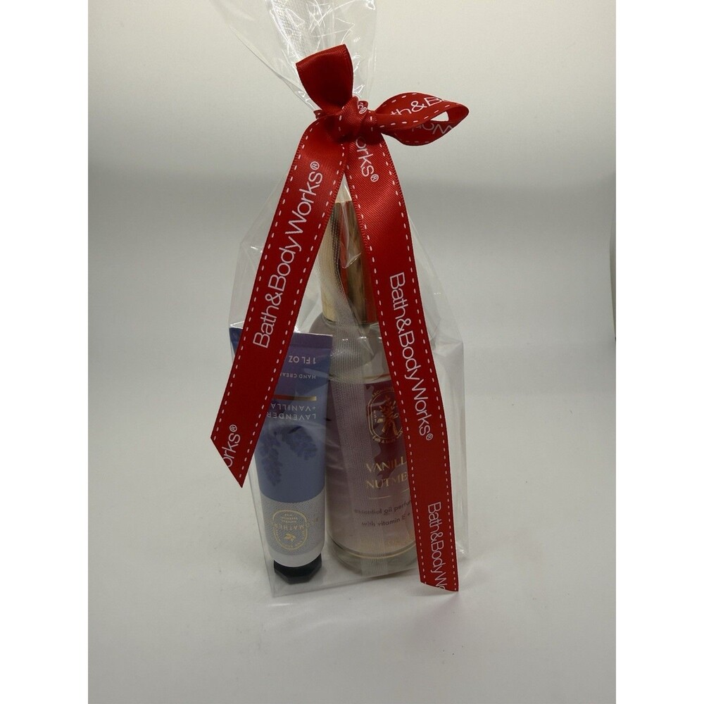 2 Bath & Body Works Vanilla +Nutmeg Essential Oil, Hand Cream Lavender +Vanilla
